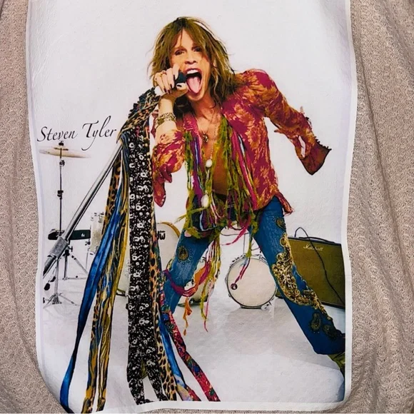 Steven‎ Tyler Top Blousy Big Long Sleeve Shirt Upcycled BOHO Rock Hippie Ladies - Picture 5 of 10
